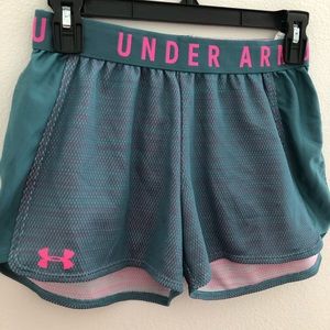 (3 for 20)Pink and blue Under Armour shorts
